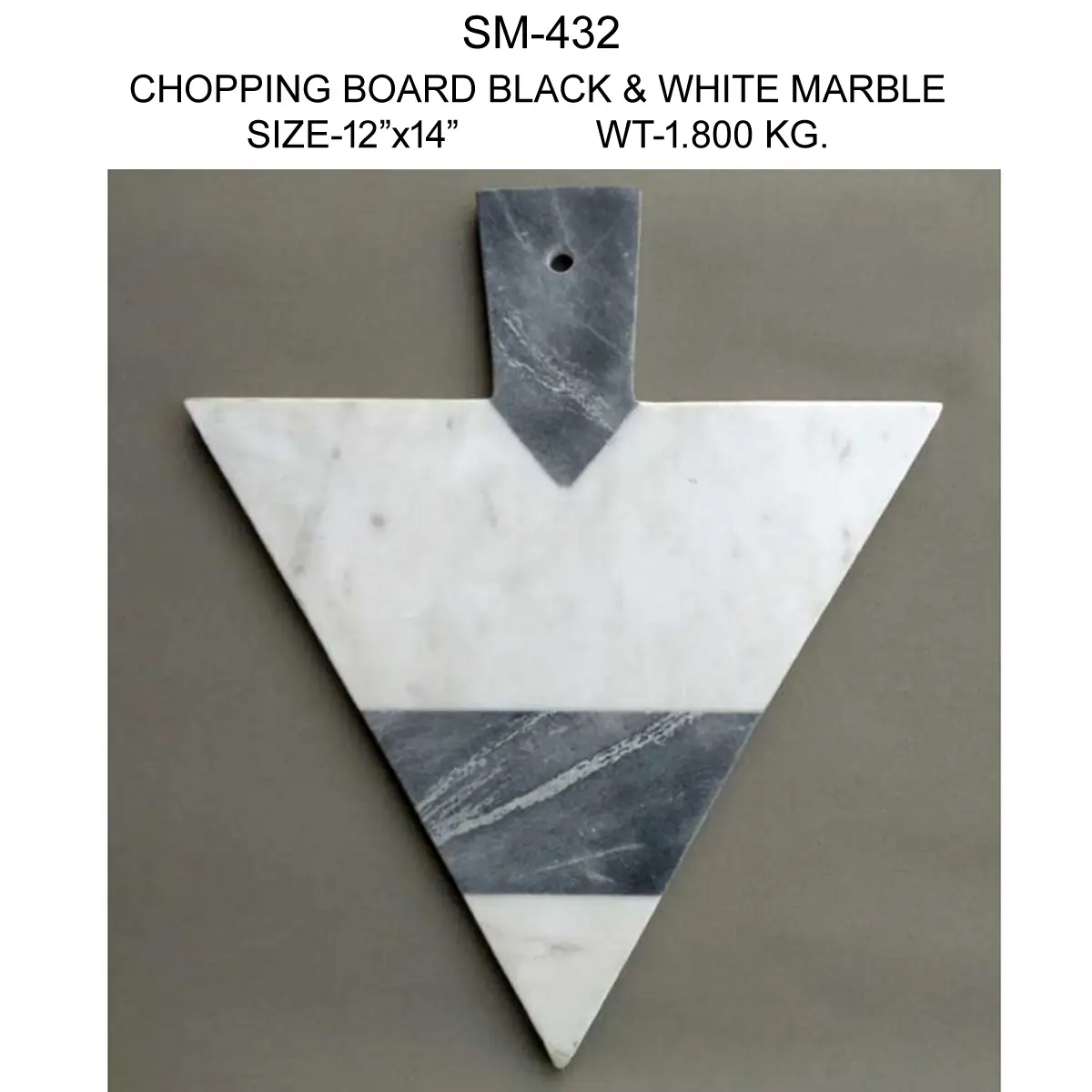 CHOPPING BOARD WHITE AND BLACK MARBLE